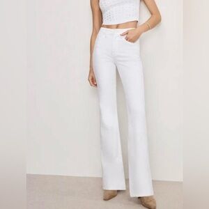 Good American White Cream High-Rise Boot Flare Jeans Pants Women’s Size 4/27”